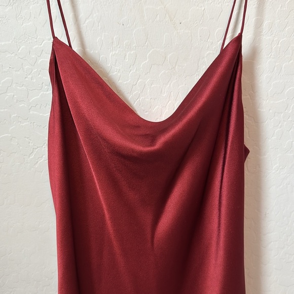 Alice + Olivia Harmony Rust Red Drapey Mini Slip dress size 6 - Picture 6 of 10